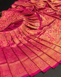 Traditional Kanjivaram Woven Silk Saree With Blouse Piece - Pink