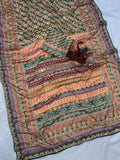 Smashing Multicolor Chinon Silk Printed Mirror Work Saree