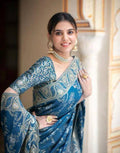Soft Banarasi Silk Saree With Bewitching Blouse Piece - RAMA