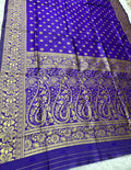 Brinjal Golden Zari Woven Kanjivaram Soft Silk Saree