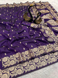 Pure Soft Banarasi Silk Saree - purple